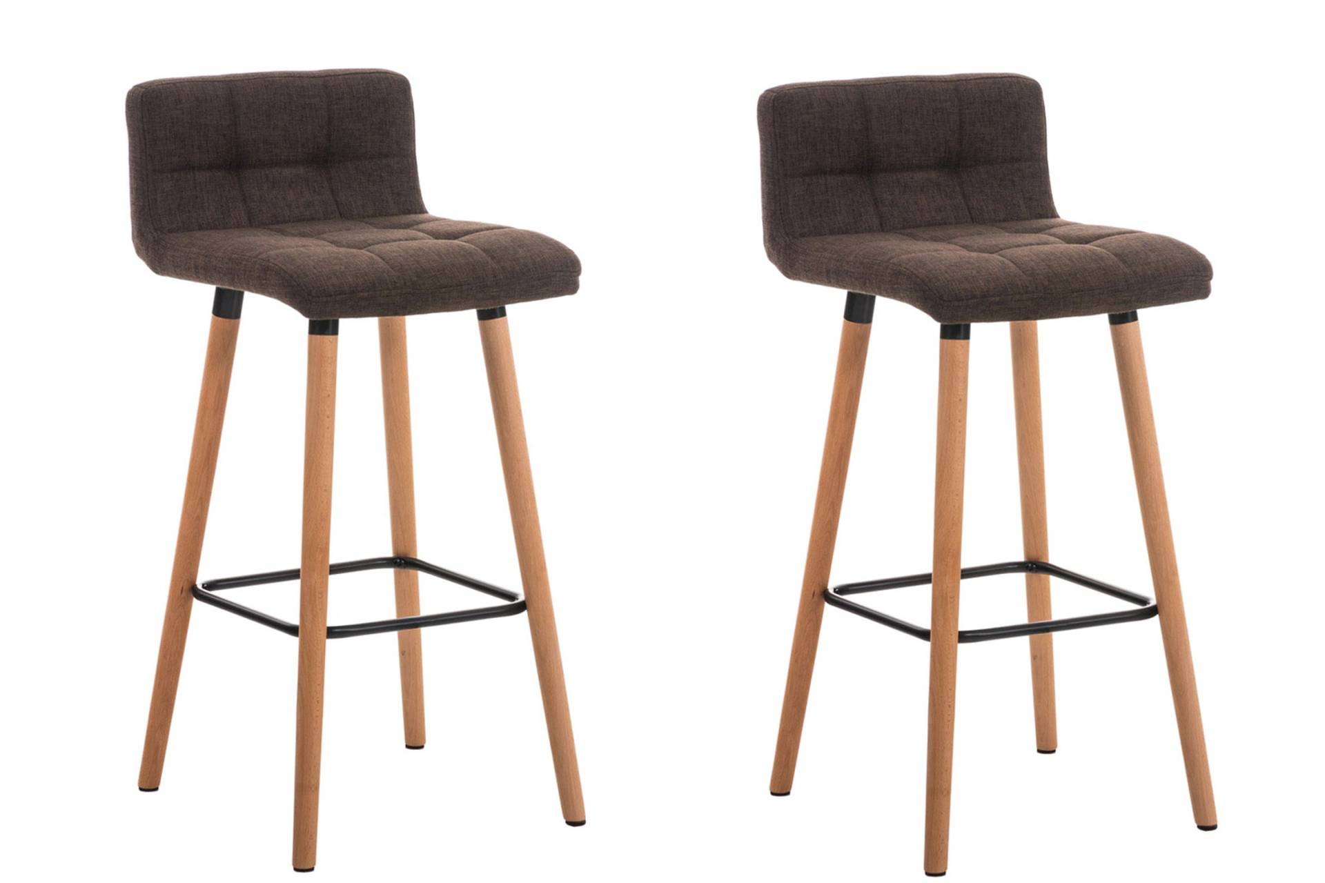 TPFLiving 2er Set Barhocker London Gestell Holz Natura Stoff - Braun TPFLiving 2er Set Barhocker London Gestell Holz Natura Stoff - Braun von TPFLiving