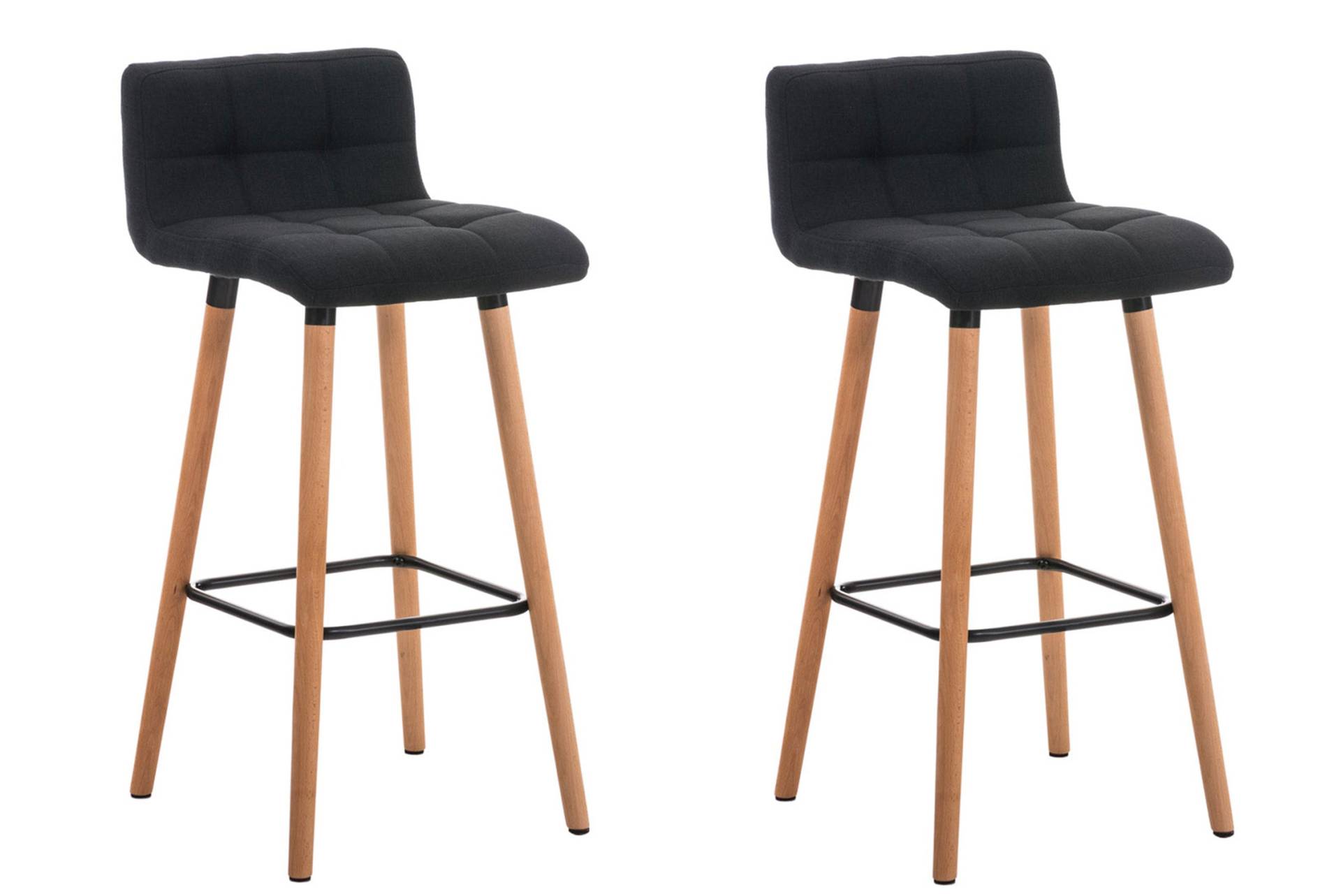 TPFLiving 2er Set Barhocker London Gestell Holz Natura Stoff - Dunkelgrau TPFLiving 2er Set Barhocker London Gestell Holz Natura Stoff - Dunkelgrau von TPFLiving
