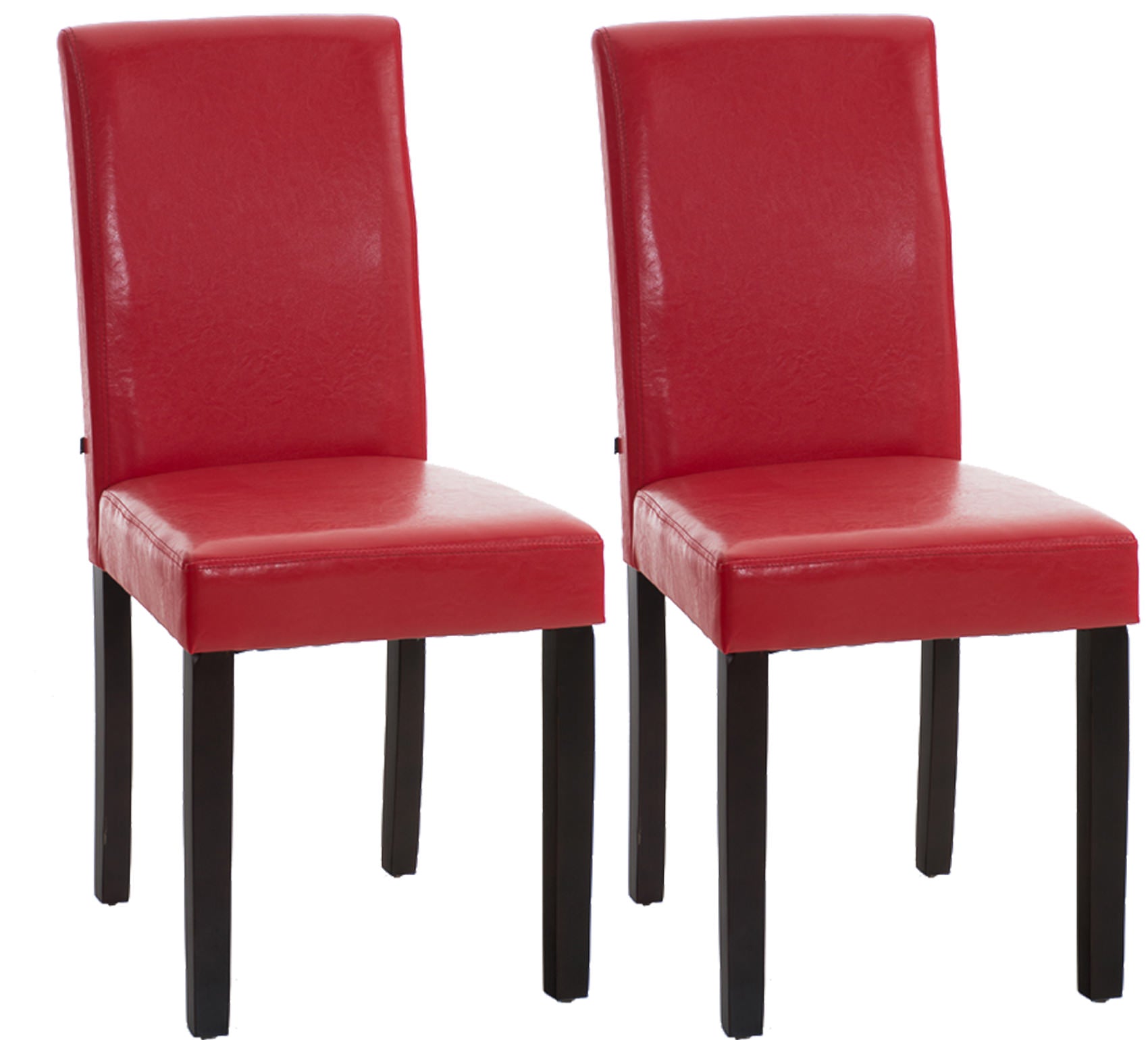 TPFLiving 2er Set Esszimmerstuhl Ines Kunstleder Gestell Holz Dunkelbraun - Rot TPFLiving 2er Set Esszimmerstuhl Ines Kunstleder Gestell Holz Dunkelbraun - Rot von TPFLiving
