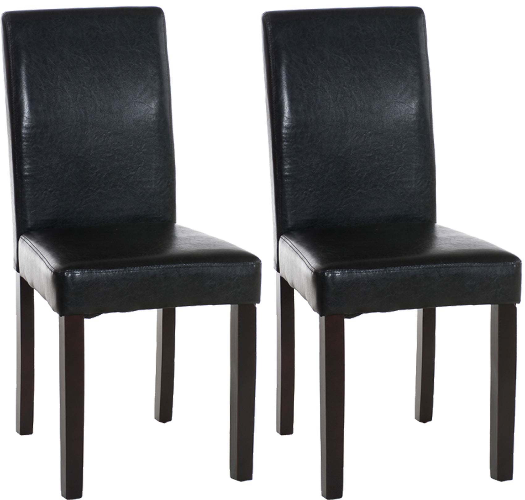 TPFLiving 2er Set Esszimmerstuhl Ines Kunstleder Gestell Holz Dunkelbraun - Schwarz TPFLiving 2er Set Esszimmerstuhl Ines Kunstleder Gestell Holz Dunkelbraun - Schwarz von TPFLiving