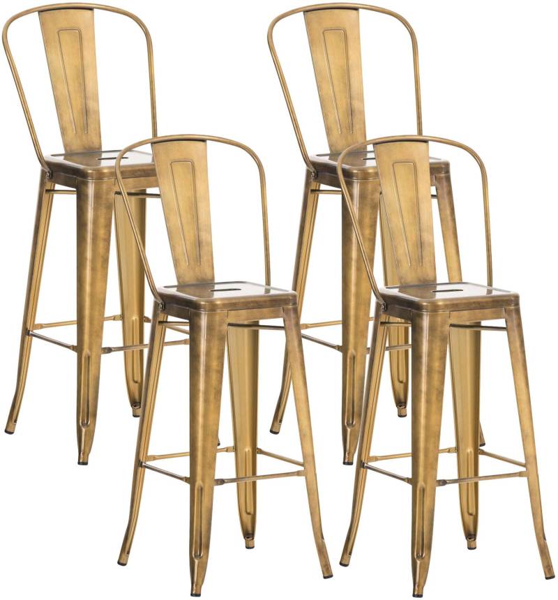 TPFLiving 4er Set Barhocker Adnan - Gold von TPFLiving