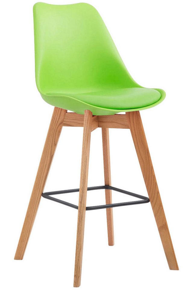 TPFLiving Barhocker 2er Set (Barstuhl - Hocker für Küche - stabiles Vierfußgestell), Thekenstuhl mit bequemer Sitzfläche: Kunststoff grün von TPFLiving