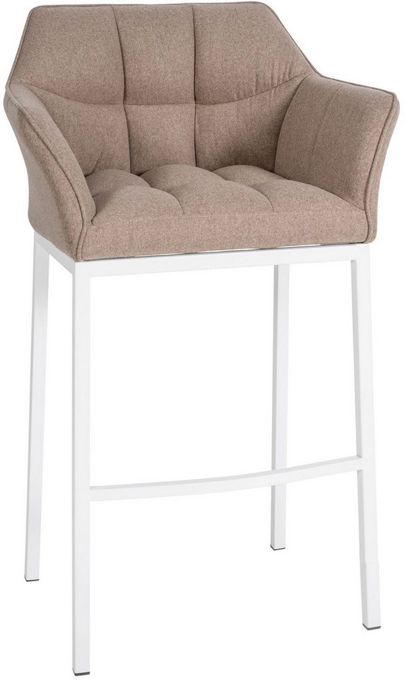 TPFLiving Barhocker 4 Beine (Barstuhl - Hocker für Küche - stabiles Vierfußgestell), Thekenstuhl mit bequemer Sitzfläche: Filz taupe von TPFLiving