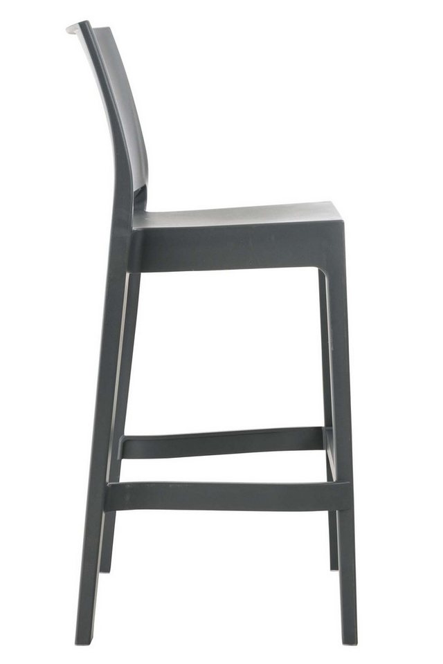 TPFLiving Barhocker 4er Set (Barstuhl - Hocker für Küche - stabiles Vierfußgestell), Thekenstuhl mit bequemer Sitzfläche: Samt dunkelgrau von TPFLiving