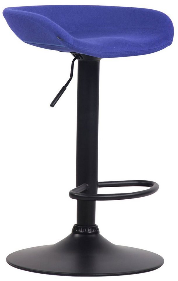 TPFLiving Barhocker Anna mit angenehmer Fußstütze (Barstuhl Hocker für Theke & Küche - 360° drehbar und höhenverstellbar), Gestell Metall chrom - Sitzfläche: Filz Blau von TPFLiving