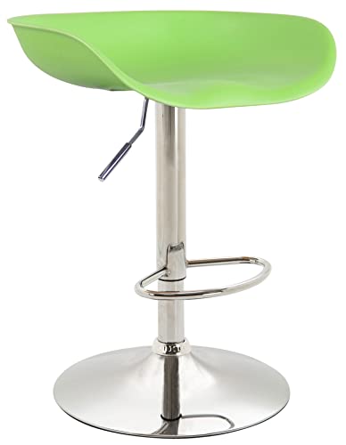 TPFLiving Barhocker Anna mit angenehmer Fußstütze - 360° drehbar und höhenverstelbbar - Gestell Metall Chrom - Sitzfläche: Kunststoff Grün von TPFLiving