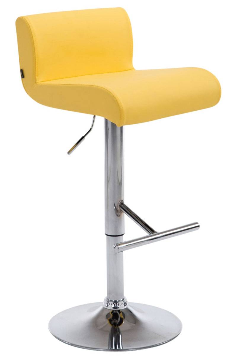TPFLiving Barhocker Calif Gestell Metall in Chromoptik Kunstleder - Gelb von TPFLiving