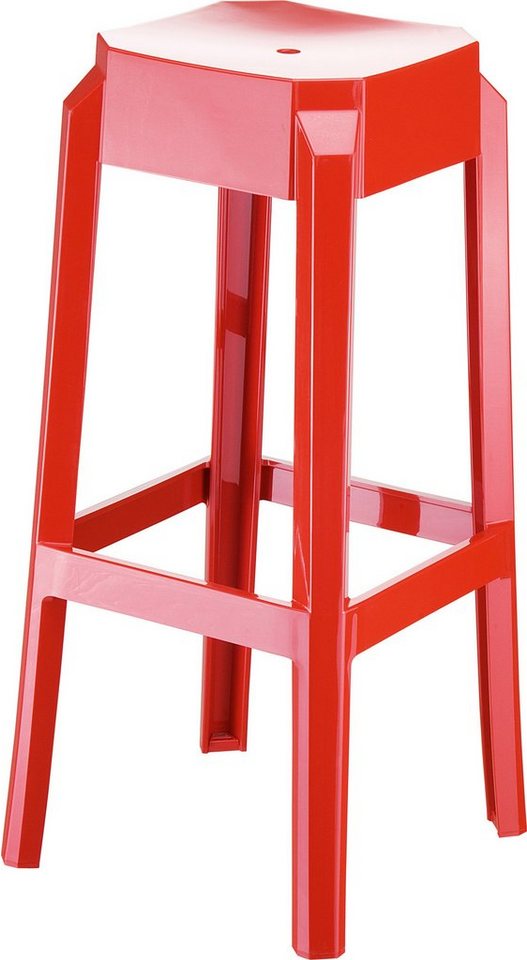 TPFLiving Barhocker Faxi (Garten Barstuhl Kunststoff), Hocker für Theke & Küche - stapelbar - Kunststoff Rot von TPFLiving
