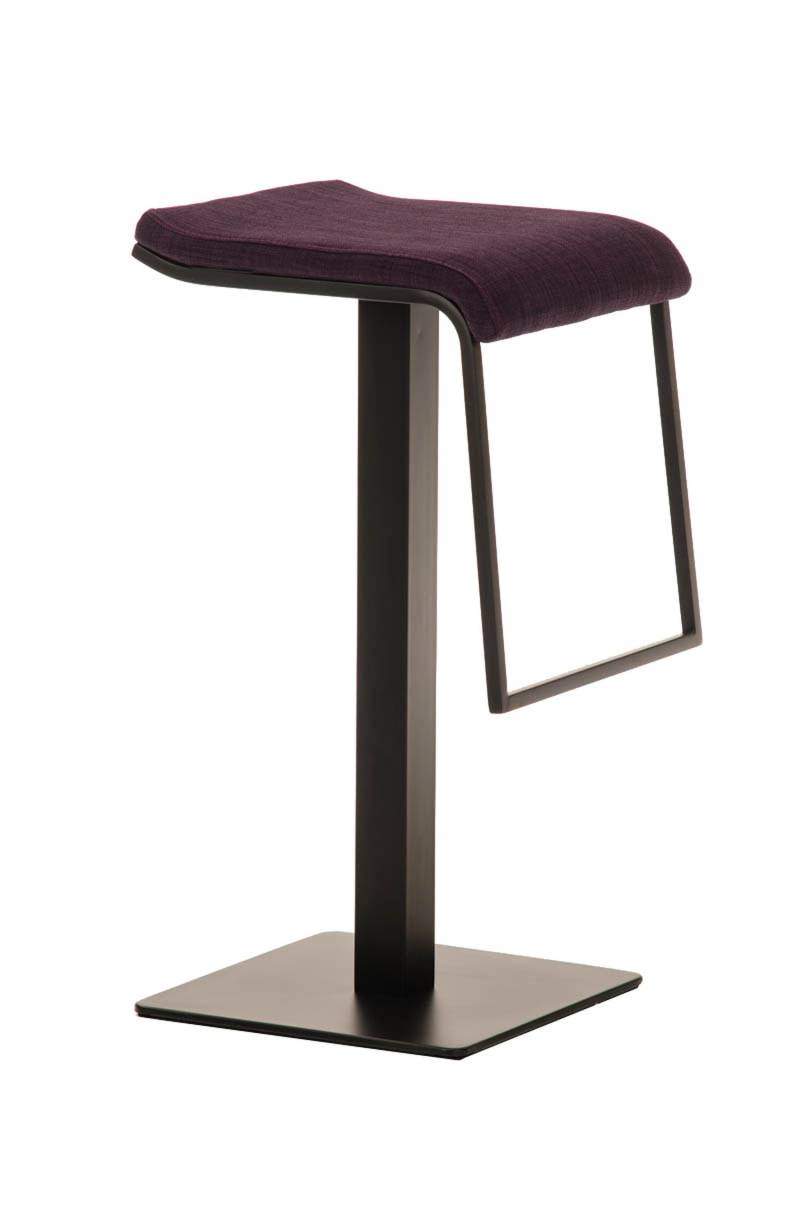 TPFLiving Barhocker Lamelo B Gestell Schwarz Stoff - Lila von TPFLiving