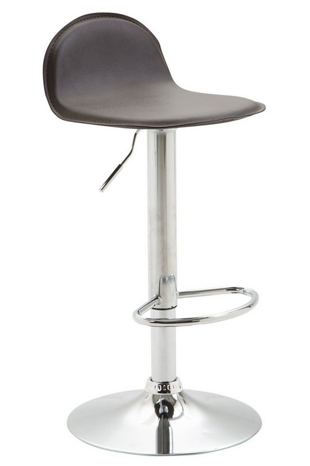 TPFLiving Barhocker Lana (mit hoher Rückenlehne und Fußstütze - Hocker für Theke & Küche), 360° drehbar - Gestell: Metall chrom- Sitzfläche: Kunstleder Braun von TPFLiving