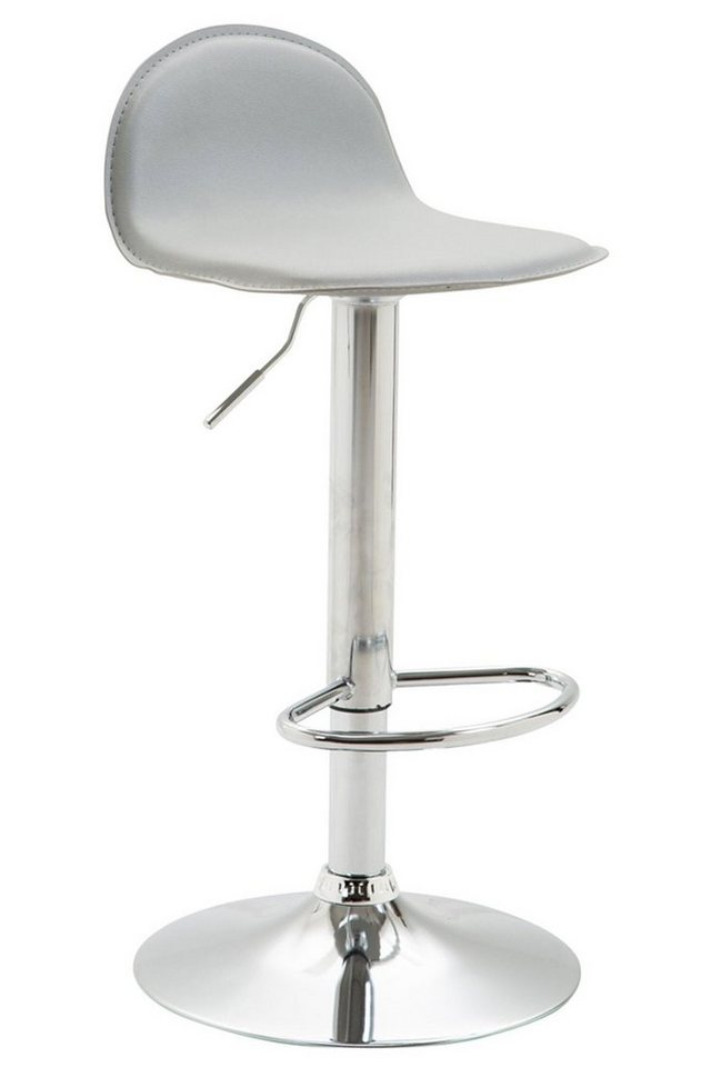 TPFLiving Barhocker Lana (mit hoher Rückenlehne und Fußstütze - Hocker für Theke & Küche), 360° drehbar - Gestell: Metall chrom- Sitzfläche: Kunstleder Grau von TPFLiving