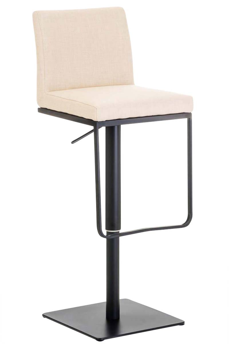 TPFLiving Barhocker Panda Gestell Schwarz Stoff - Creme von TPFLiving