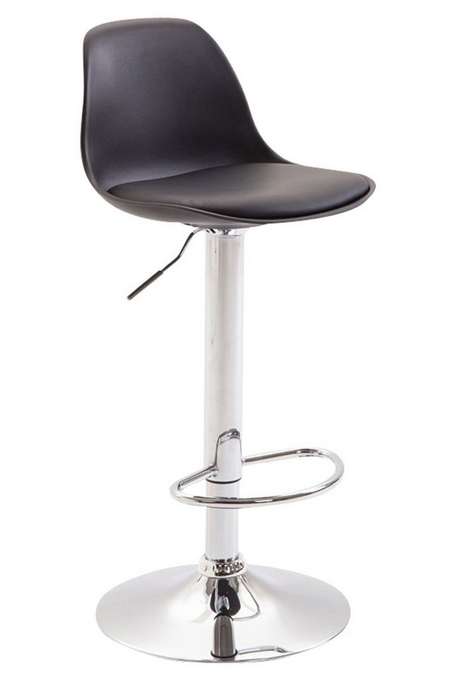 TPFLiving Barhocker höhenverstellbar (Barstuhl - Hocker für Küche - 360° drehbar - Thekenhocker), Gestell Metall Chromoptik - Sitzfläche: Kunstleder Schwarz von TPFLiving