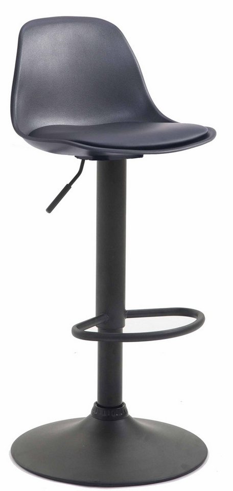 TPFLiving Barhocker höhenverstellbar (Barstuhl - Hocker für Küche - 360° drehbar - Thekenhocker), Gestell Metall schwarz - Sitzfläche: Kunstleder Schwarz von TPFLiving