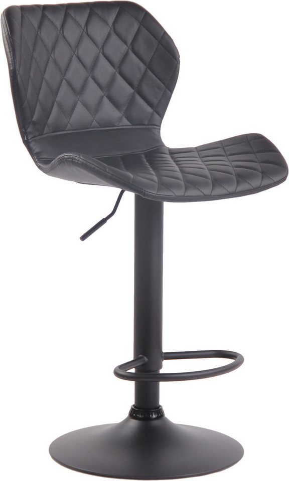 TPFLiving Barhocker höhenverstellbar (Barstuhl - Hocker für Küche - 360° drehbar - Thekenhocker), Gestell Metall schwarz - Sitzfläche: Kunstleder Schwarz von TPFLiving