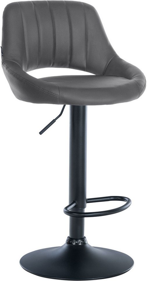 TPFLiving Barhocker höhenverstellbar (Barstuhl - Hocker für Küche - stabiles Drehgestell), Thekenstuhl mit bequemer Sitzfläche: Kunstleder grau von TPFLiving