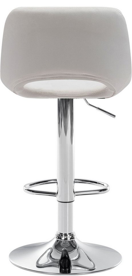 TPFLiving Barhocker höhenverstellbar (Barstuhl - Hocker für Küche - stabiles Drehgestell), Thekenstuhl mit bequemer Sitzfläche: Samt creme von TPFLiving