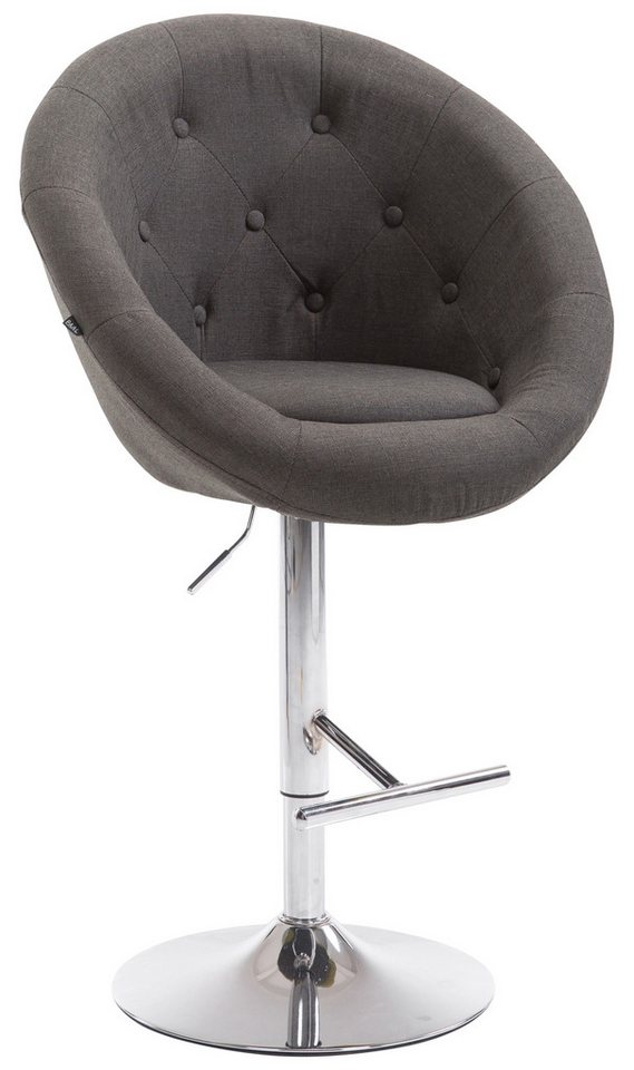 TPFLiving Barhocker höhenverstellbar (Barstuhl - Hocker für Küche - stabiles Drehgestell), Thekenstuhl mit bequemer Sitzfläche: Stoff dunkelgrau von TPFLiving