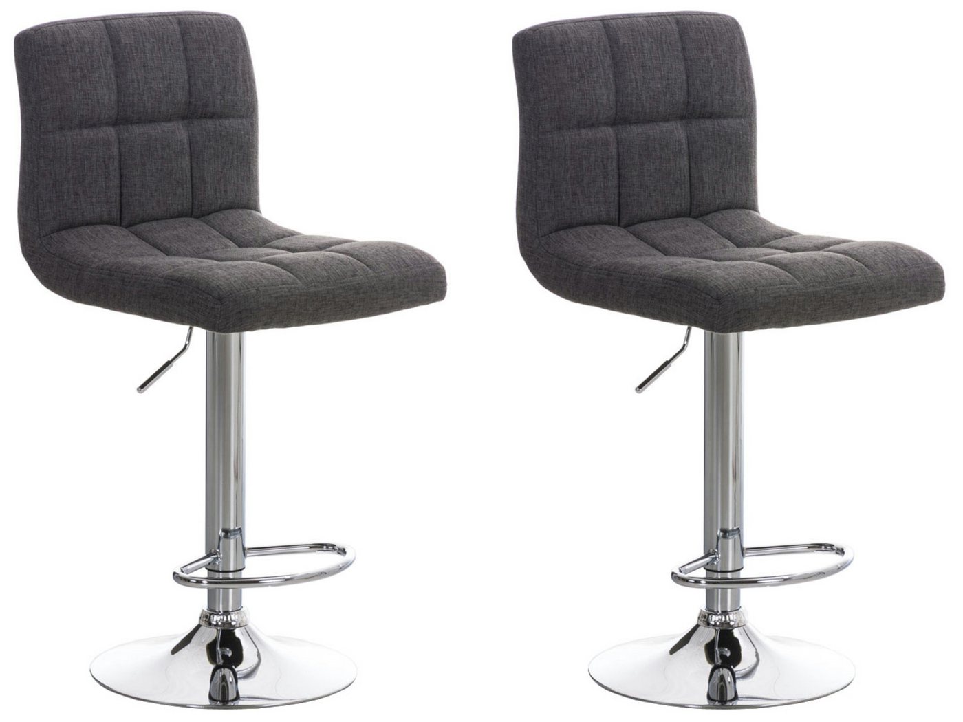 TPFLiving Barhocker höhenverstellbar (Barstuhl - Hocker für Küche - stabiles Drehgestell), Thekenstuhl mit bequemer Sitzfläche: Stoff hellgrau von TPFLiving