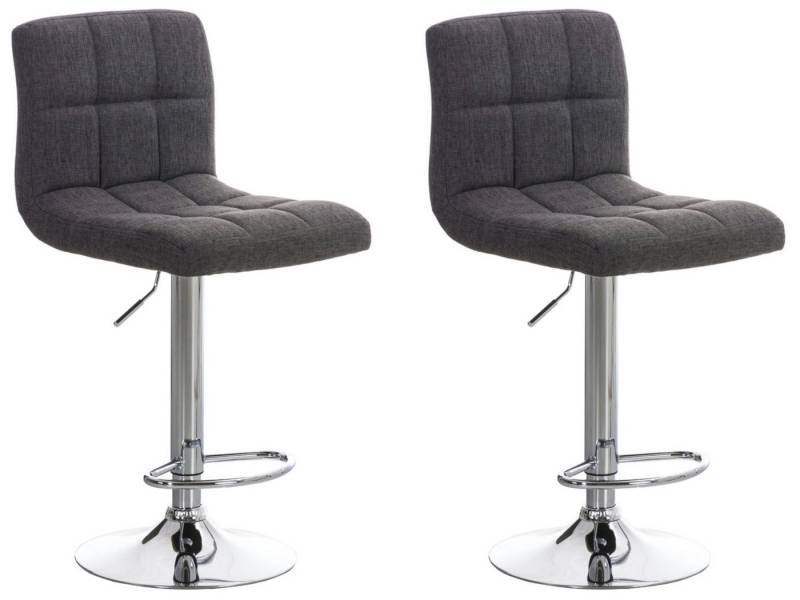 TPFLiving Barhocker höhenverstellbar (Barstuhl - Hocker für Küche - stabiles Drehgestell), Thekenstuhl mit bequemer Sitzfläche: Stoff hellgrau von TPFLiving