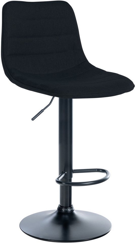TPFLiving Barhocker höhenverstellbar (Barstuhl - Hocker für Küche - stabiles Drehgestell), Thekenstuhl mit bequemer Sitzfläche: Stoff schwarz von TPFLiving