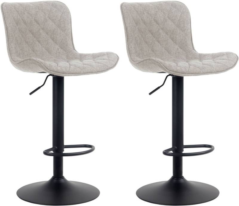 TPFLiving Barhocker höhenverstellbar (Barstuhl - Hocker für Küche - stabiles Drehgestell), Thekenstuhl mit bequemer Sitzfläche: Stoff taupe von TPFLiving