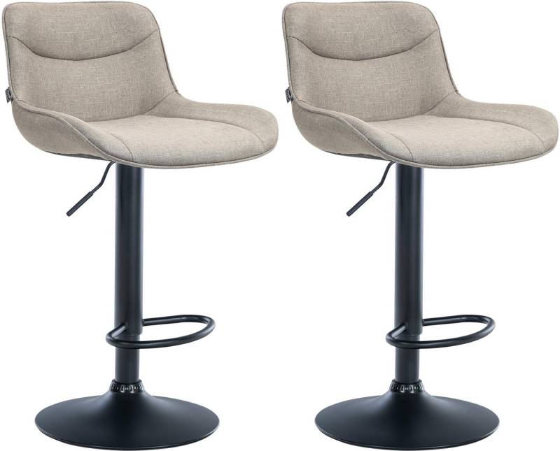 TPFLiving Barhocker höhenverstellbar (Barstuhl - Hocker für Küche - stabiles Drehgestell), Thekenstuhl mit bequemer Sitzfläche: Stoff taupe von TPFLiving