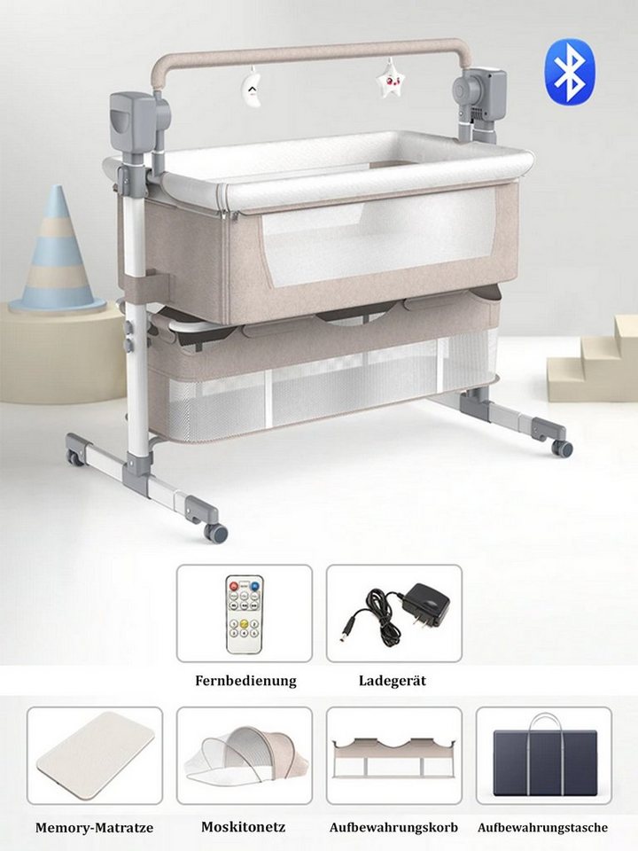 TPFLiving Beistellbett Babybett Babywiege mit Soundsystem und automatischer Wiegefunktion, Babybett Reisebett mit Soundsystem und automatischer Wiegefunktion TPFLiving Beistellbett Babybett Babywiege mit Soundsystem und automatischer Wiegefunktion, Babybett Reisebett mit Soundsystem und automatischer Wiegefunktion von TPFLiving