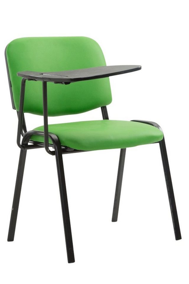 TPFLiving Besucherstuhl Keen mit hochwertiger Polsterung - Konferenzstuhl (Besprechungsstuhl - Warteraumstuhl - Messestuhl), Gestell: Metall schwarz - Sitzfläche: Kunstleder grün von TPFLiving