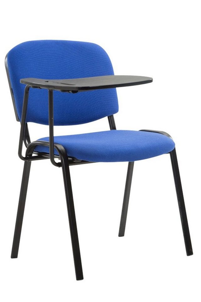 TPFLiving Besucherstuhl Keen mit hochwertiger Polsterung - Konferenzstuhl (Besprechungsstuhl - Warteraumstuhl - Messestuhl), Gestell: Metall schwarz - Sitzfläche: Stoff blau von TPFLiving
