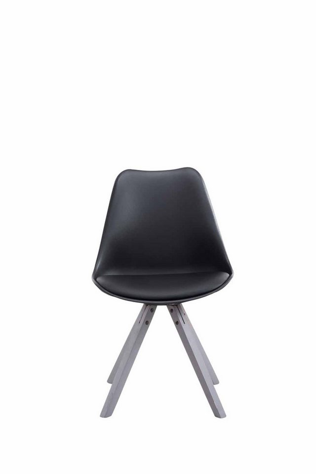 TPFLiving Besucherstuhl Toulon – Besucherstuhl Kunstleder mit quadratischer Beinform in Grau (Stabiles Vierfußgestell aus Holz, sicherer Stand), Maße (TxBxH): 56 x 48 x 83cm - Farbe: schwarz von TPFLiving