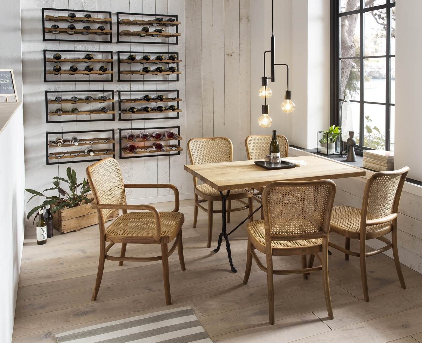 TPFLiving Bistrotisch Albany - aus massivem Wildeichenholz (rechteckig, im Bistro-Stil, Designer Tisch - Holz - Esszimmertisch), Breite: 120 cm, Höhe: 72 cm, Tiefe: 65 cm von TPFLiving