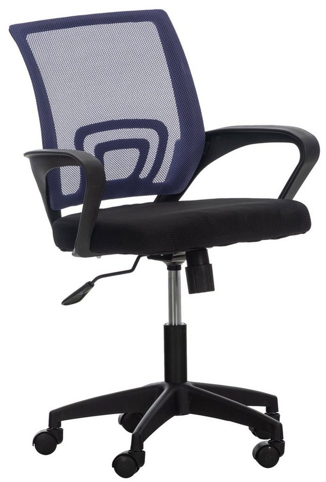 TPFLiving Bürostuhl Audrey mit bequemer ergonomisch geformter Rückenlehne (Schreibtischstuhl, Drehstuhl, Chefsessel, Bürostuhl XXL), Gestell: Kunststoff schwarz - Sitzfläche: Netzbezug lila von TPFLiving