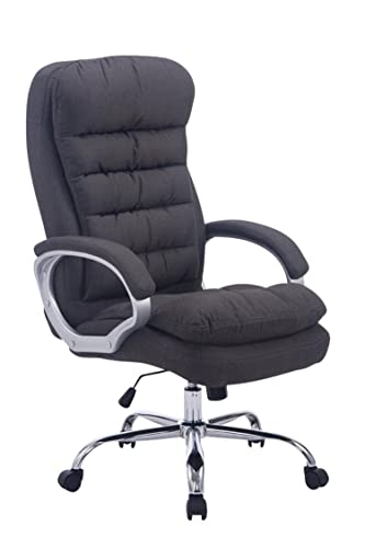 TPFLiving Bürostuhl Big Vancom Stoff Gestell: Metall Chrom - Sitz: Stoff Dunkelgrau von TPFLiving