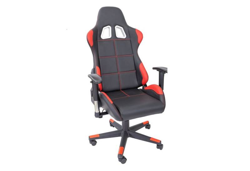 TPFLiving Bürostuhl Fire mit Lendenkissen XL Racing Stuhl Gaming-Stuhl (aus hochwertigem Kunstleder), Drehstuhl Zockerstuhl, Belastbarkeit bis 150 kg - Rot von TPFLiving