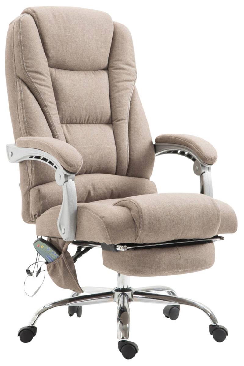 TPFLiving Bürostuhl Pacira Stoff mit Massagefunktion - Taupe von TPFLiving