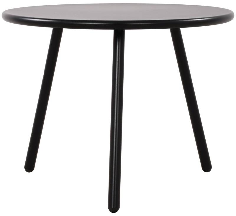 TPFLiving Couchtisch Maveo (Tischplatte: Recyceltes Polypropylen, UV-beständig, wetterfest, Metall mit E-Coating, rost- & korrosionsbeständig, mit Bodenschonern), Maße (TxBxH): 60 x 60 x 45cm - Farbe: schwarz von TPFLiving