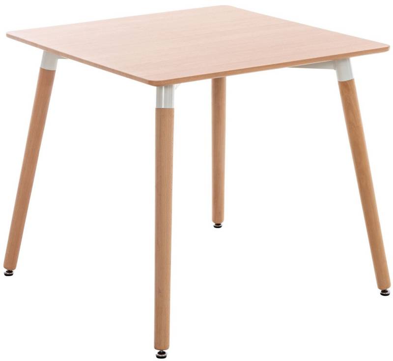 TPFLiving Esstisch Vivien - Esstisch für Küche, Esszimmer, Balkon, Terrasse (Hochwertiger Tisch mit stabiler MDF-Tischplatte - Durchmesser: 80 cm, 1-St., Stabiler Küchentisch mit solidem 4-Fuß-Gestell aus Buchenholz), Maße (BxLxH): 80 x 80 x 70cm - Gewicht 14 kg - Farbe: natura von TPFLiving