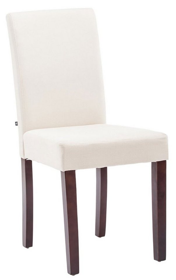 TPFLiving Esszimmerstuhl Ines mit hochwertig gepolsterter Sitzfläche - Konferenzstuhl (Küchenstuhl - Esstischstuhl - Wohnzimmerstuhl), Gestell: Holz Cappuccino - Sitzfläche: Stoff creme von TPFLiving