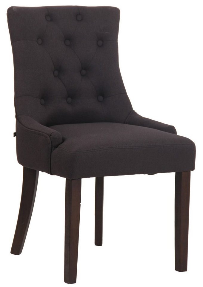 TPFLiving Esszimmerstuhl Iverno mit hochwertig gepolsterter Sitzfläche - Konferenzstuhl (Küchenstuhl - Esstischstuhl - Wohnzimmerstuhl), Gestell: Kautschukholz Antik-dunkel - Sitzfläche: Stoff Schwarz von TPFLiving