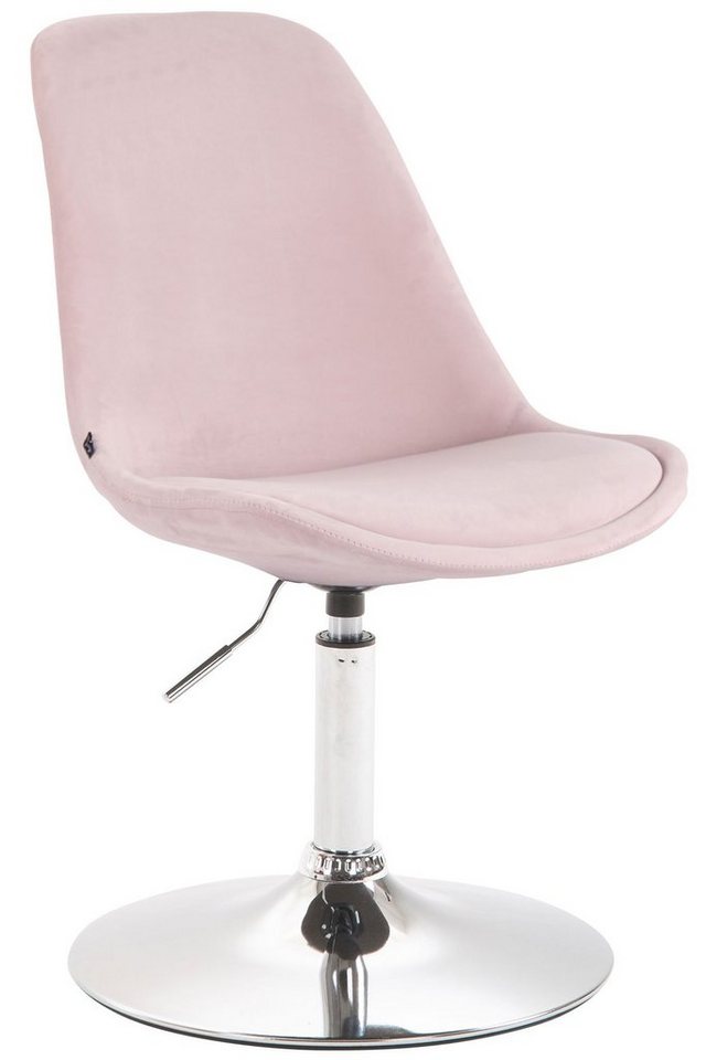 TPFLiving Esszimmerstuhl Mavic mit hochwertig gepolsterter Sitzfläche - Konferenzstuhl (Küchenstuhl - Esstischstuhl - Wohnzimmerstuhl - Polsterstuhl), Gestell: Metall chrom - Sitzfläche: Samt Pink von TPFLiving