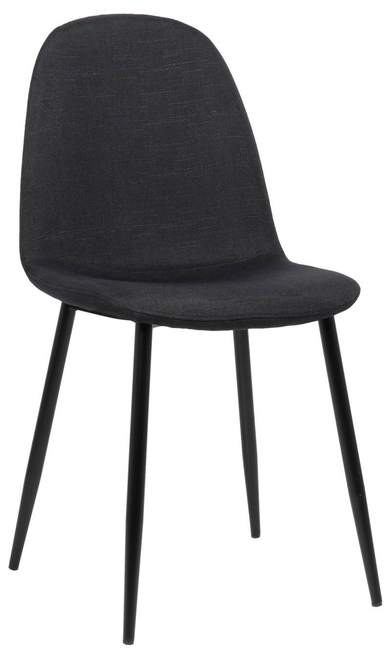 TPFLiving Esszimmerstuhl Naples Stoff Gestell Metall Schwarz - Schwarz von TPFLiving