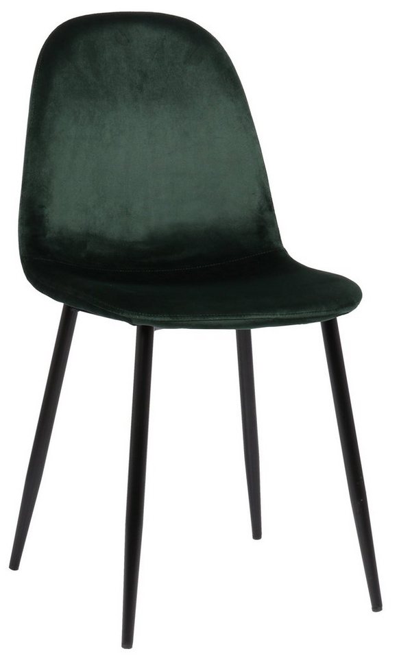 TPFLiving Esszimmerstuhl Naples mit hochwertig gepolsterter Sitzfläche - Konferenzstuhl (Küchenstuhl - Esstischstuhl - Wohnzimmerstuhl - Polsterstuhl), Gestell: Metall schwarz - Sitzfläche: Samt grün von TPFLiving