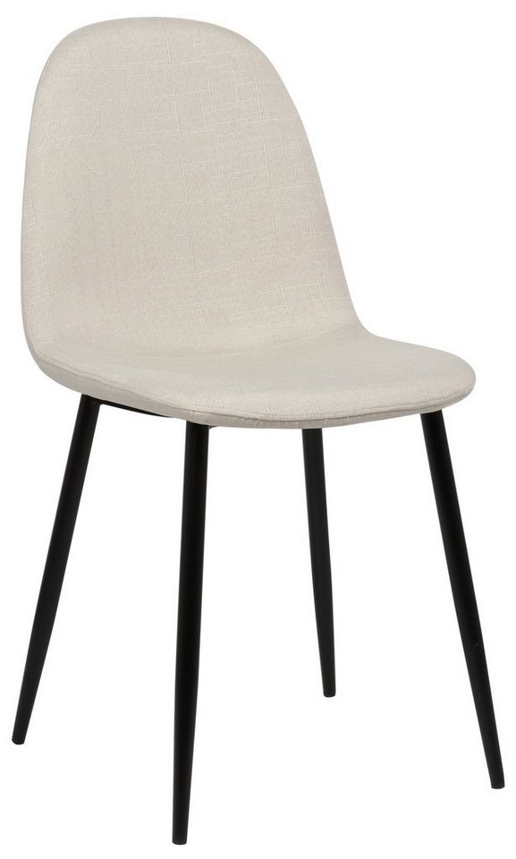 TPFLiving Esszimmerstuhl Naples mit hochwertig gepolsterter Sitzfläche - Konferenzstuhl (Küchenstuhl - Esstischstuhl - Wohnzimmerstuhl - Polsterstuhl), Gestell: Metall schwarz - Sitzfläche: Stoff Creme von TPFLiving