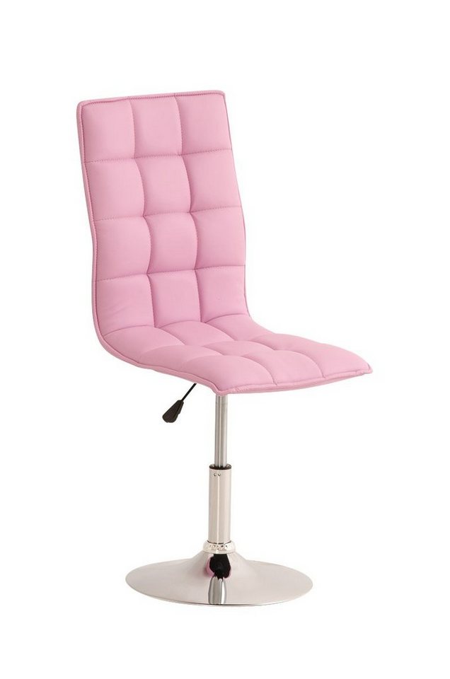 TPFLiving Esszimmerstuhl Peko mit hochwertig gepolsterter Sitzfläche - Konferenzstuhl (Küchenstuhl - Esstischstuhl - Wohnzimmerstuhl - Polsterstuhl), Gestell: Metall chrom - Sitzfläche: Kunstleder pink von TPFLiving