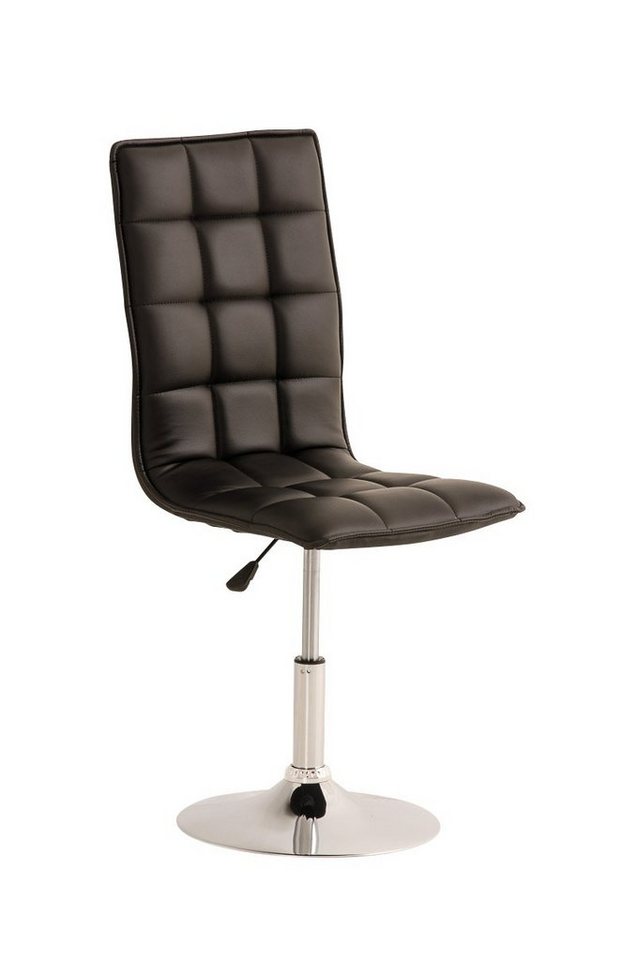 TPFLiving Esszimmerstuhl Peko mit hochwertig gepolsterter Sitzfläche - Konferenzstuhl (Küchenstuhl - Esstischstuhl - Wohnzimmerstuhl - Polsterstuhl), Gestell: Metall chrom - Sitzfläche: Kunstleder schwarz von TPFLiving