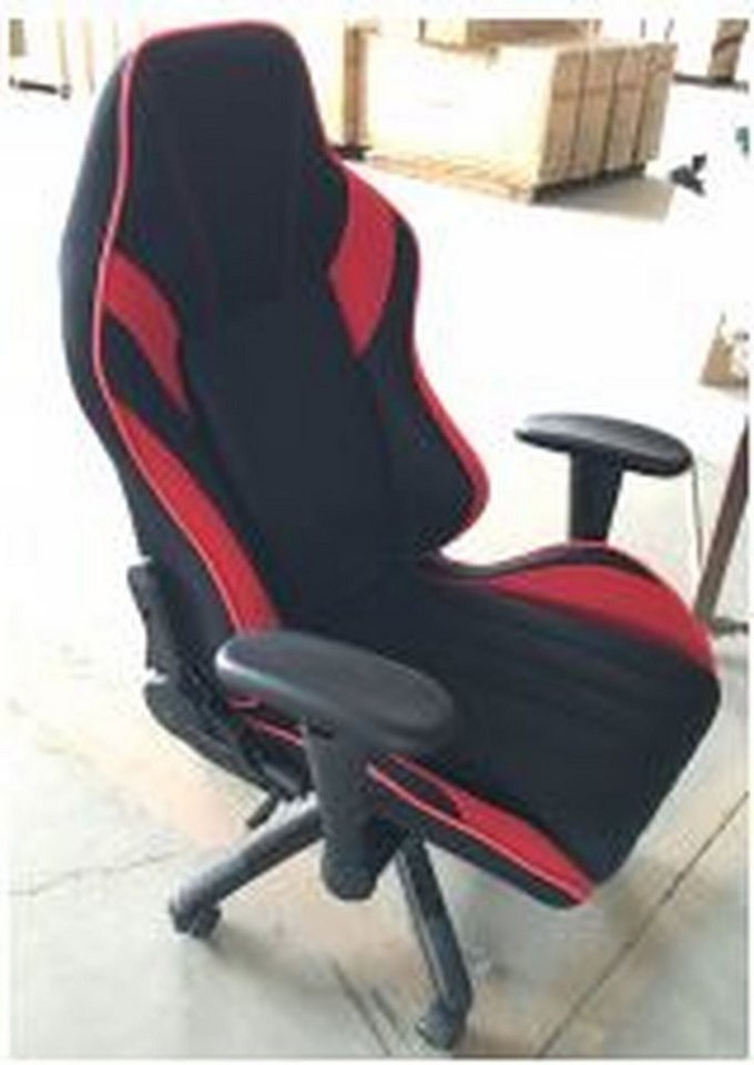 TPFLiving Gaming-Stuhl Shiva mit bequemer Rückenlehne - höhenverstellbar und 360° drehbar (Schreibtischstuhl, Drehstuhl, Gamingstuhl, Racingstuhl, Chefsessel), Gestell: Kunststoff schwarz - Sitzfläche: Kunstleder schwarz/rot von TPFLiving