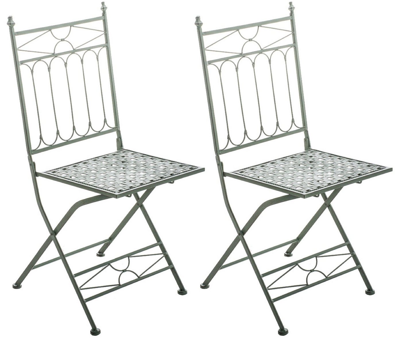 TPFLiving Gartenstuhl Asiri 2er Set - Klappstühle für den Garten - Farbe: (Hochwertiger und stabiler Metallstuhl aus handgefertigtem Eisen, 1 St), Balkonstuhl, Terrassenstuhl - Maße (TxBxH): 43 x 40 x 95cm von TPFLiving