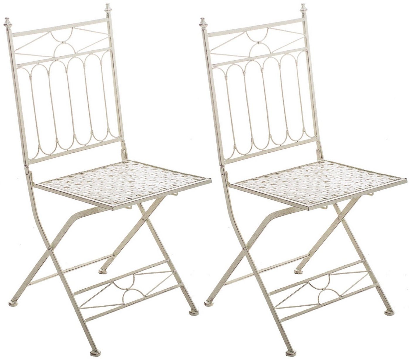 TPFLiving Gartenstuhl Asiri 2er Set - Klappstühle für den Garten - Farbe: (Hochwertiger und stabiler Metallstuhl aus handgefertigtem Eisen, 1 St), Balkonstuhl, Terrassenstuhl - Maße (TxBxH): 43 x 40 x 95cm von TPFLiving