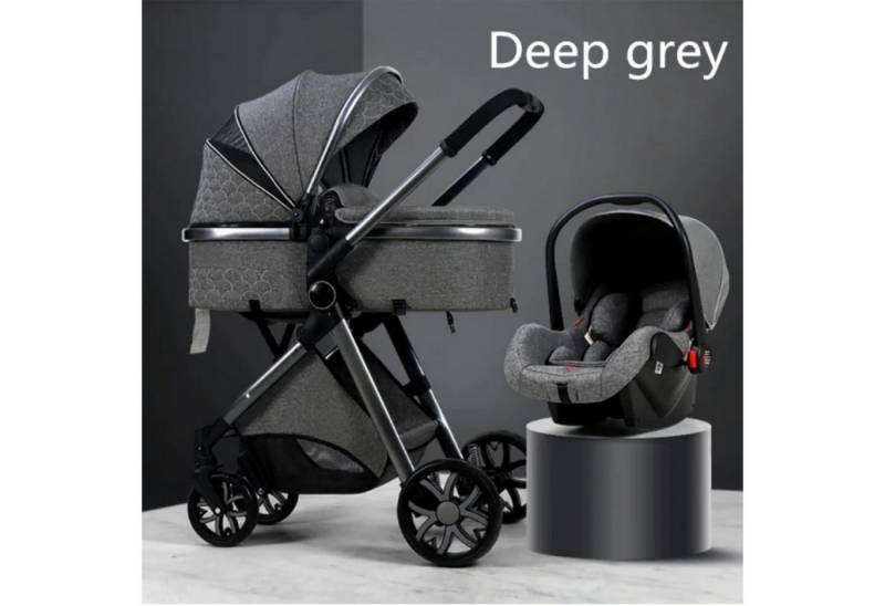 TPFFamily Kombi-Kinderwagen Babyschale Baby Buggy Babywanne Windeltasche, Moskitonetz Regenschutz Kinderwagen 3 in 1 inkl. Zubehörset Dunkelgrau TPFFamily Kombi-Kinderwagen Babyschale Baby Buggy Babywanne Windeltasche, Moskitonetz Regenschutz Kinderwagen 3 in 1 inkl. Zubehörset Dunkelgrau von TPFFamily